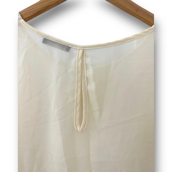 Women’s Boutique Cream Ivory Flowy Blouse Beaded Sleeve Detail Small - Picture 6 of 12